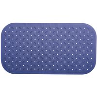 Douche/bad anti-slip mat badkamer - rubber - blauw - 36 x 65 cm - rechthoek