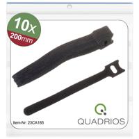 Quadrios 23CA185 Klittenband kabelbinder Om te bundelen Haak- en lusdeel (l x b) 200 mm x 12 mm Zwart 10 stuk(s)