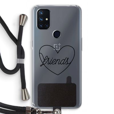 Friends heart black: OnePlus Nord N10 5G Transparant Hoesje met koord