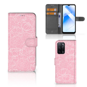 OPPO A16/A16s/A54s Hoesje White Flowers