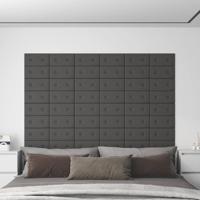 VidaXL Wandpanelen 12 st 0,54 m² 30x15 cm kunstleer grijs