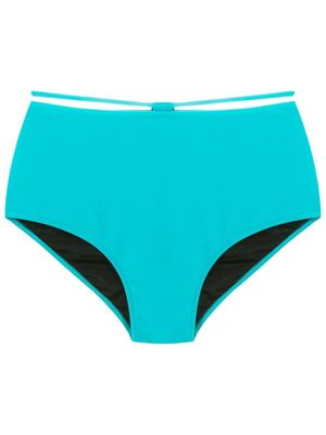 Gloria Coelho bas de bikini à taille haute - Bleu