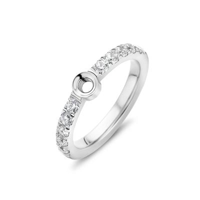 Melano Twisted Ring Crystal Zilver | Maat 60