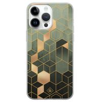 iPhone 14 Pro Max siliconen hoesje - Kubus groen