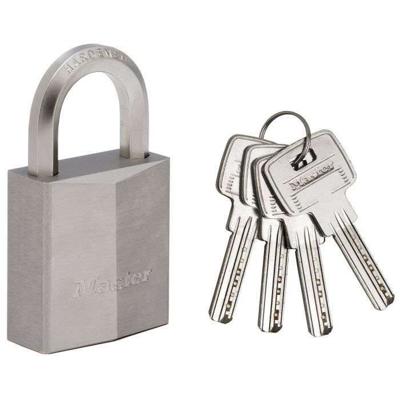 MASTERLOCK Hangslot messing nikkel 40 mm zeshoekige handgreep