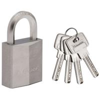 MASTERLOCK Hangslot messing nikkel 40 mm zeshoekige handgreep