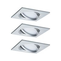 Paulmann 93680 LED-inbouwlamp Set van 3 stuks 18 W Aluminium (gedraaid) - thumbnail