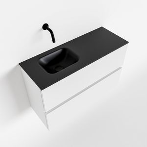 Toiletmeubel Mondiaz Ada | 80 cm | Meubelkleur Talc | Lex wastafel Urban Links | Zonder kraangat
