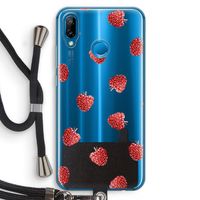Framboosjes: Huawei P20 Lite Transparant Hoesje met koord