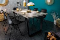 Moderne eettafel LOFT 160cm grijs betondesign zwart metalen poten sledeonderstel Industrieel - 38956