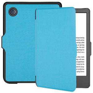 Lunso - Kobo Clara 2E hoes (6 inch) - sleep cover - Lichtblauw