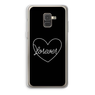 Forever heart black: Samsung Galaxy A8 (2018) Transparant Hoesje