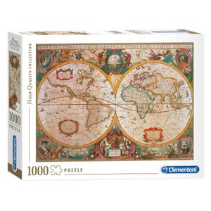 Clementoni puzzel oude wereldkaart, 1000st.