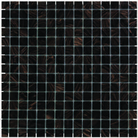 The Mosaic Factory Amsterdam Mozaiek Tegel Vierkant - Zwart Glas Goud Serie 322x322 mm