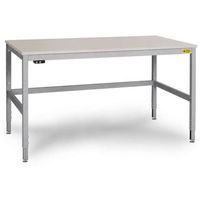 Manuflex LC3053.9006 ESD ESD-werktafel CANTOLAB speciale met rubber schijf, bxdxh = 1500 x 800 x 752-952 mm Aluminium-zilver - thumbnail