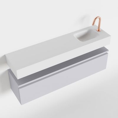 Toiletmeubel Mondiaz Andor | 120 cm | Meubelkleur Cale | Lex vrijhangend wastafel Talc Rechts | 1 kraangat