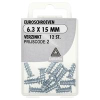 Euroschroeven 6.3x15mm vz 12st - Deltafix