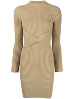 Dion Lee robe courte en maille nervurée - Vert - thumbnail