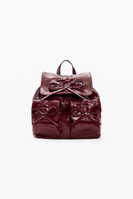 Kleine glanzende rugzak strik - RED - U