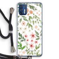Botanical sweet flower heaven: Motorola Moto G9 Plus Transparant Hoesje met koord