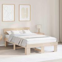 Bedframe met hoofdeinde Naturel 120 x 200 cm Massief grenenhout