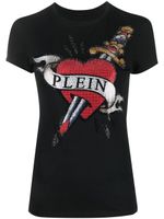 Philipp Plein t-shirt à logo serti de cristaux - Noir