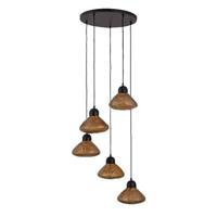 PTMD Hanglamp Anna - 50x50x140 cm - Glas - Bruin - thumbnail