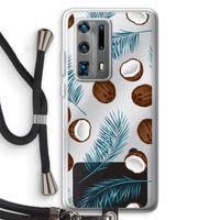 Kokosnoot roze: Huawei P40 Pro Plus Transparant Hoesje met koord Kokosnoot roze: Huawei P40 Pro Plus Transparant Hoesje met koord