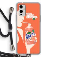 Peach please!: OnePlus 9 Transparant Hoesje met koord