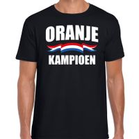 Zwart t-shirt Holland / Nederland supporter zwart kampioen EK/ WK voor heren - thumbnail