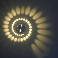 3W moderne interieur creatieve spiraal ronde wandlamp voor Club KTV gang gangpad achtergrond muur decoratie lamp muur gemonteerd (warm wit licht)
