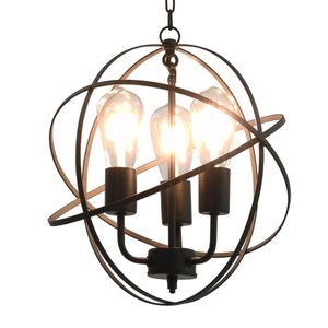 VidaXL Hanglamp rond 3xe27 zwart