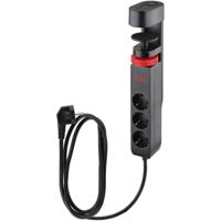 IOIO contactdoos SL3000, 3 stopcontacten en 3 USB-poorten, tafelklem, zwart