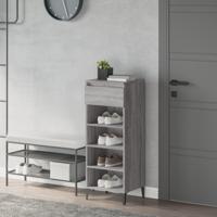 Schoenenrek 40x36x105 cm bewerkt hout grijs sonoma eikenkleurig