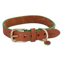 Cloud7® Hondenhalsband Kings Park, cognac/green, Maat: XL