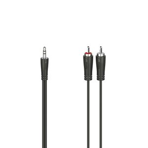 Hama 00200720 Jackplug / Cinch Audio Aansluitkabel [1x Jackplug male 3,5 mm - 2x Cinch-stekker] 1.5 m Zwart