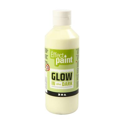 Creativ Company Glow in the dark verf geel/ groen, 250ml