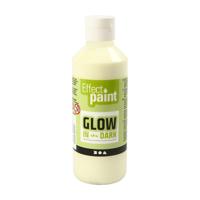 Creativ Company Glow in the dark verf geel/ groen, 250ml