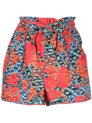 Ulla Johnson mini short Edlyn à taille haute - Rouge