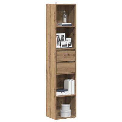Boekenkast 36x30x171 cm bewerkt hout artisanaal eikenkleur