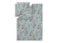 LIVARNO Satijnen dekbedovertrek 240 x 220 cm (Bloemen/mint)