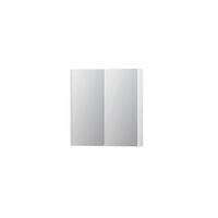 INK SPK2 Spiegelkast - 70x14x74cm - 2 deuren - dubbelzijdige Spiegel - schakelaar en stopcontact - MDF lak wit mat 1105151