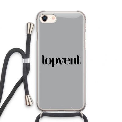 Topvent Grijs Zwart: iPhone 7 Transparant Hoesje met koord