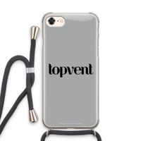 Topvent Grijs Zwart: iPhone 7 Transparant Hoesje met koord
