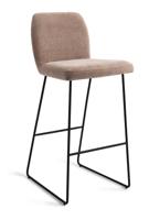 Jesper Home Barkruk 'Ikata' Slide Black, kleur Mocha Mist (zithoogte 75cm)