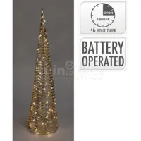 Kerstdecoratie Kegel Goud LED 80cm