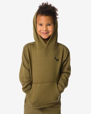 HEMA Takkie kinderhoodie sweatstof olijf (olijf)