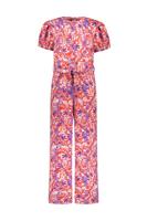 B.Nosy zomer jumpsuit meisjes - rood/paars AOP - riem - Pallas - thumbnail