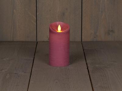 B.o.t. kaars wax rustiek bewegende vlam 7.5x15cm antiek roze 3xaaa/timer - Annas collection