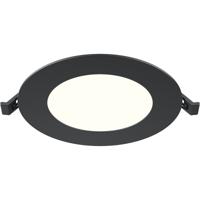 LED Downlight Inbouwspot Dimbaar - Brinton Thin - 6W 470lm 120° Bundelhoek - Natuurlijk Wit 4000K - IP40 - Rond - Zwart - Ø128mm Buitenmaat - Ø110mm Zaagmaat
